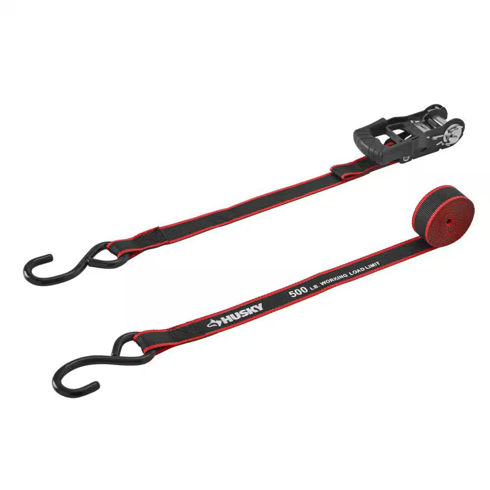 12 Ft. X 1 In. Ratchet Tie-Down Straps with S-Hook (4-Pack)