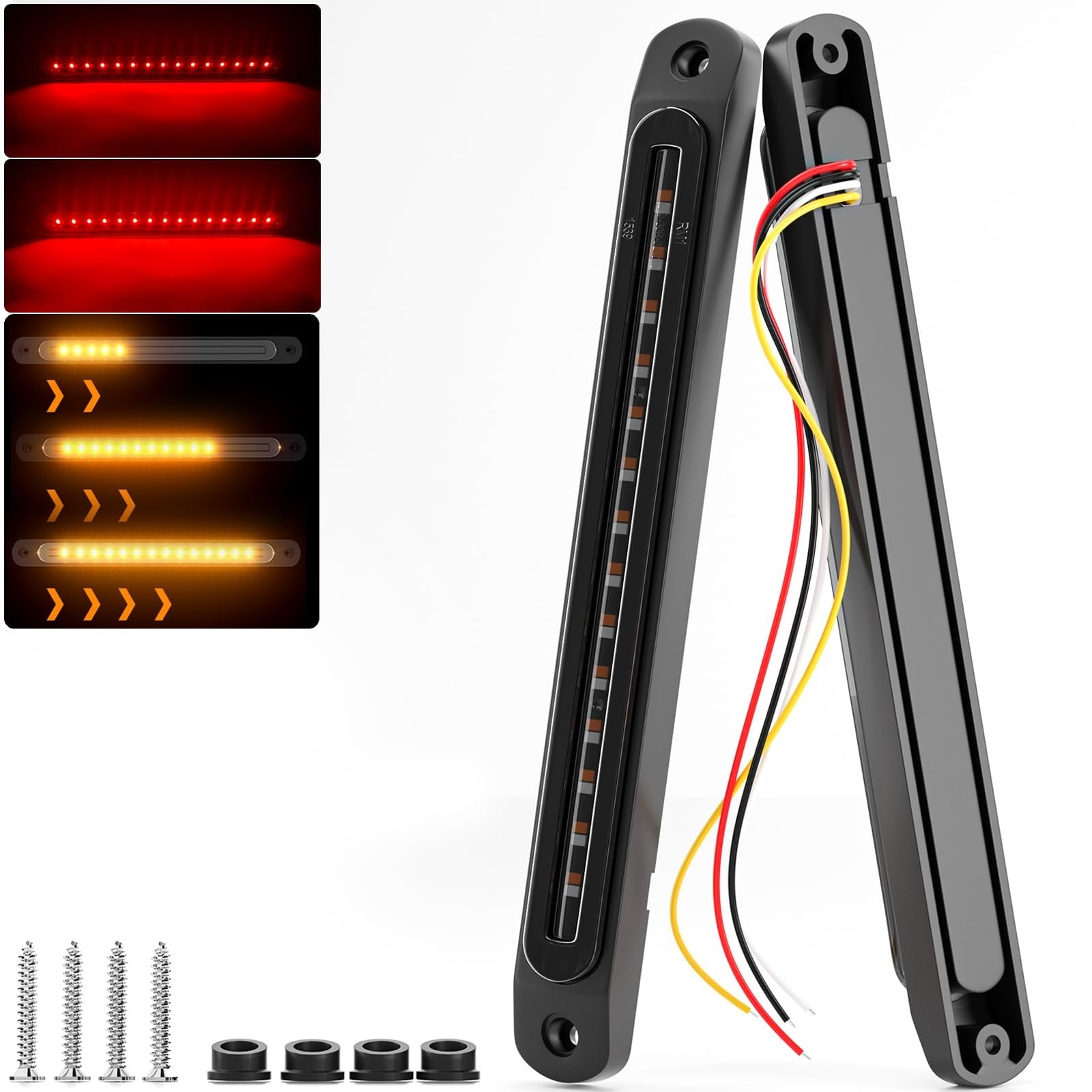 10" Led Trailer Tail Light Bar Brake Stop Turn Signal Lights