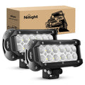 Nilight Led Light Bar 2PCS 6.5Inch 36W Flood LED Super Bright off Road Lights