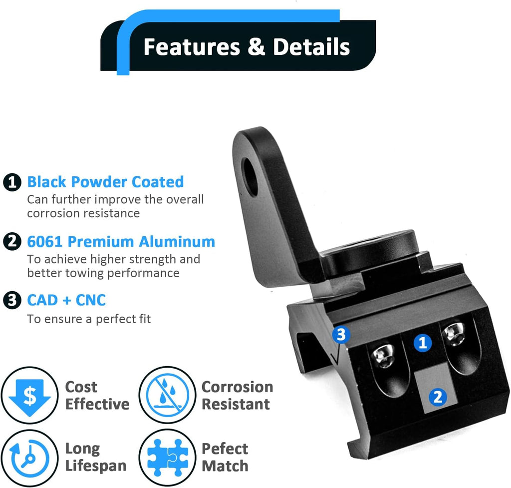 2 Pcs UTV Pro-Fit Roll Cage 360° Adjustable CNC Aluminum Whip Light Mount 
