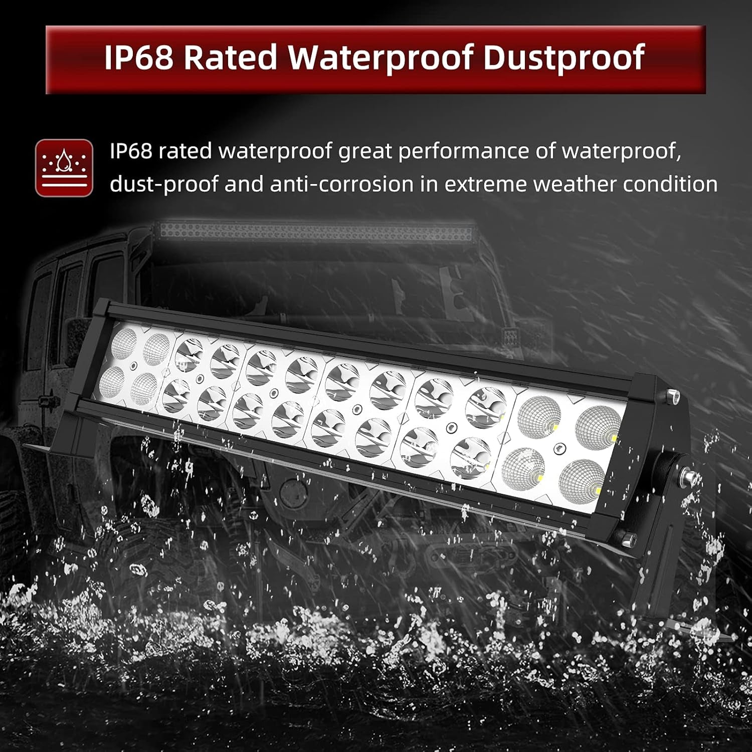 LED Light Bar 14Inch 72W Led Work Light Spot Flood Combo 
