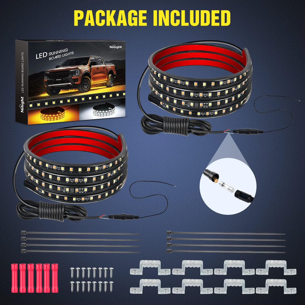 48Inch Side Maker Light with White Courtesy Light & Sequential Amber Turn Signal LED Lighting Strips