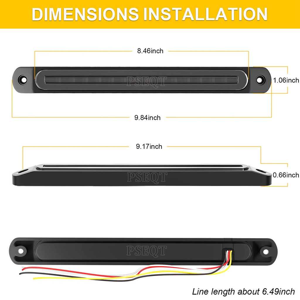 10" Led Trailer Tail Light Bar Brake Stop Turn Signal Lights