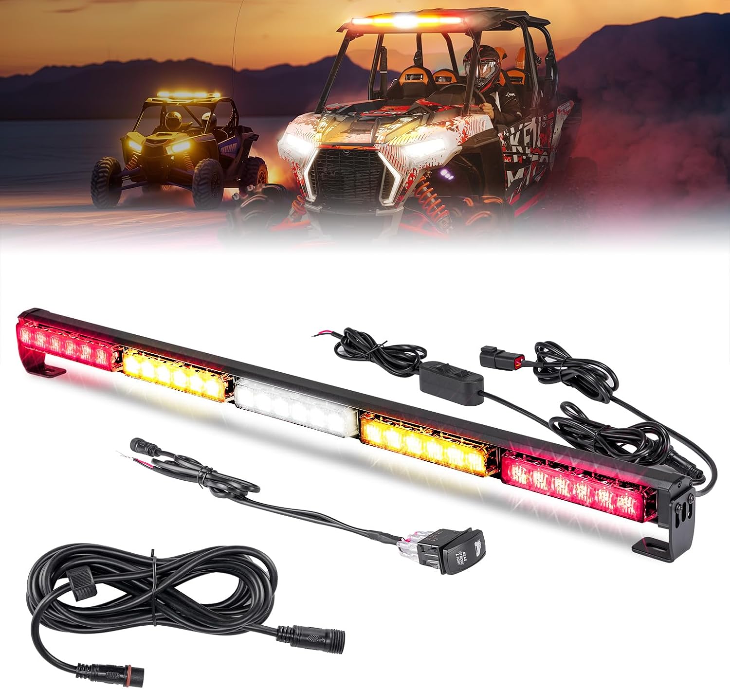 30” UTV Chase Light Bar – LED Brake/Turn/Reverse – Universal Fit
