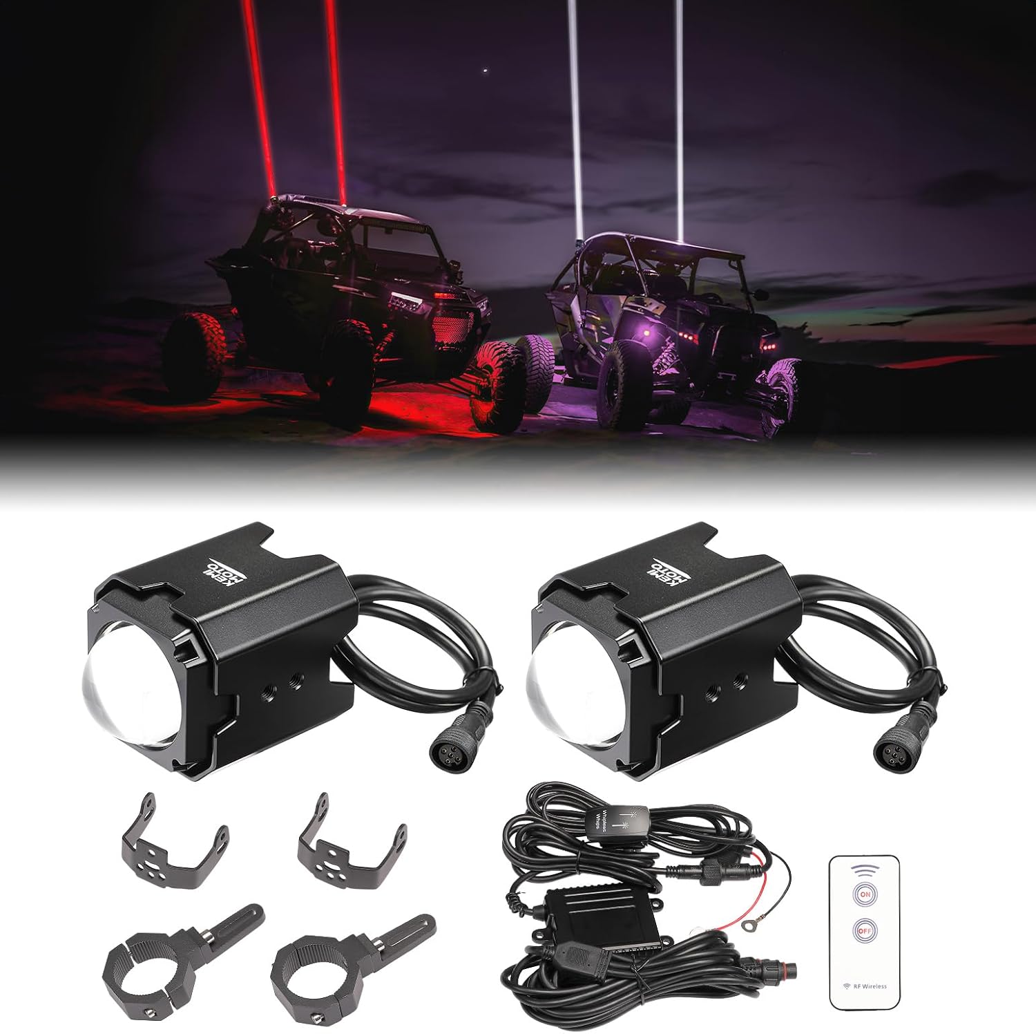 Whipless LED Whip Lights W/Mounts