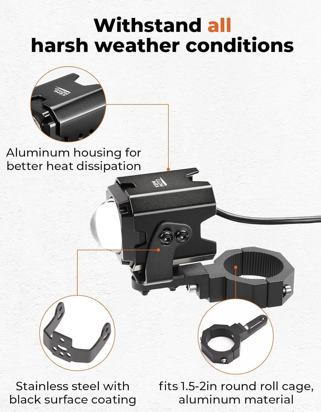Whipless LED Whip Lights W/Mounts