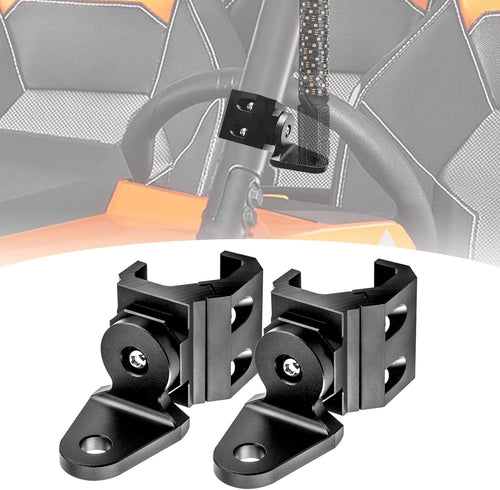 2 Pcs UTV Pro-Fit Roll Cage 360° Adjustable CNC Aluminum Whip Light Mount 