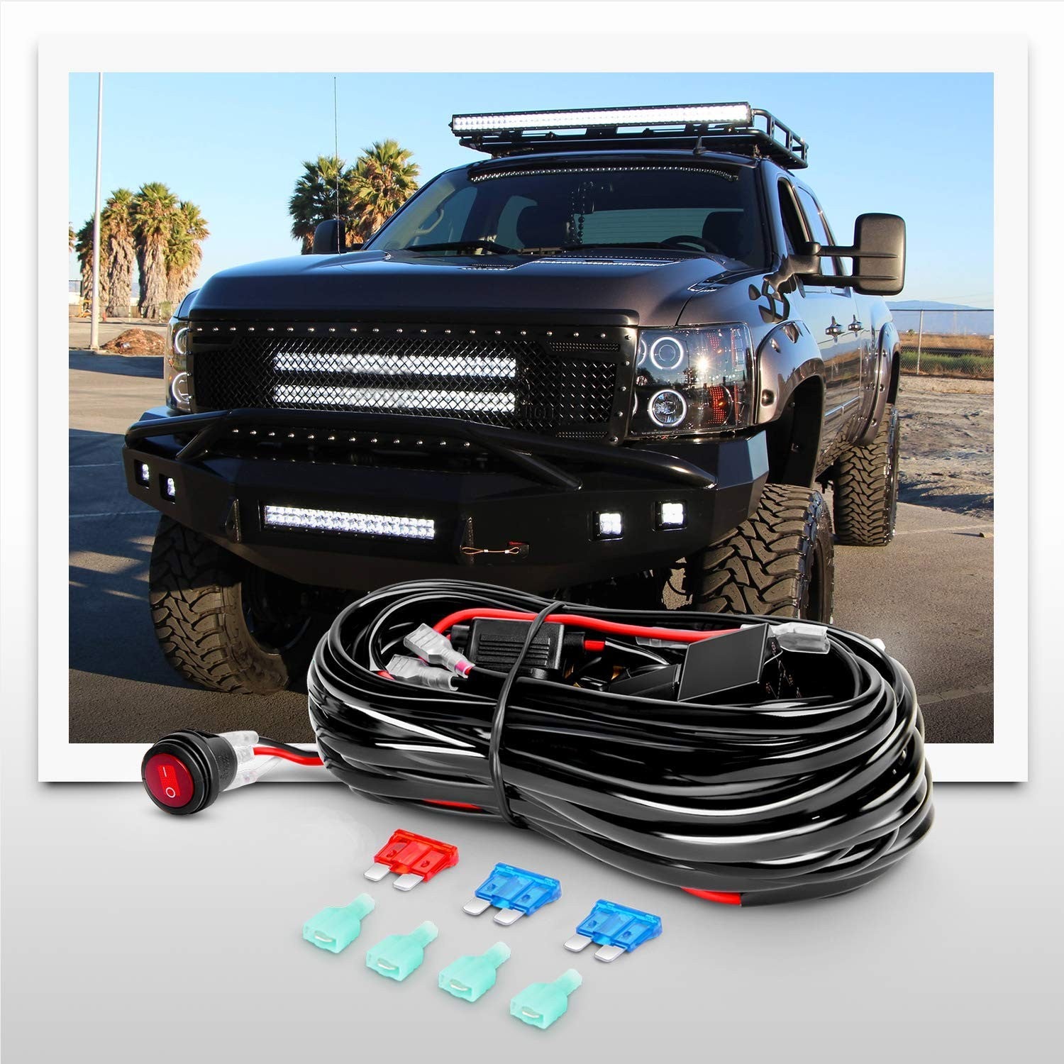 Nilight - Zh304 Led Light Bar 2Pcs 5Inch 72W 10800Lumens Yellow Flood