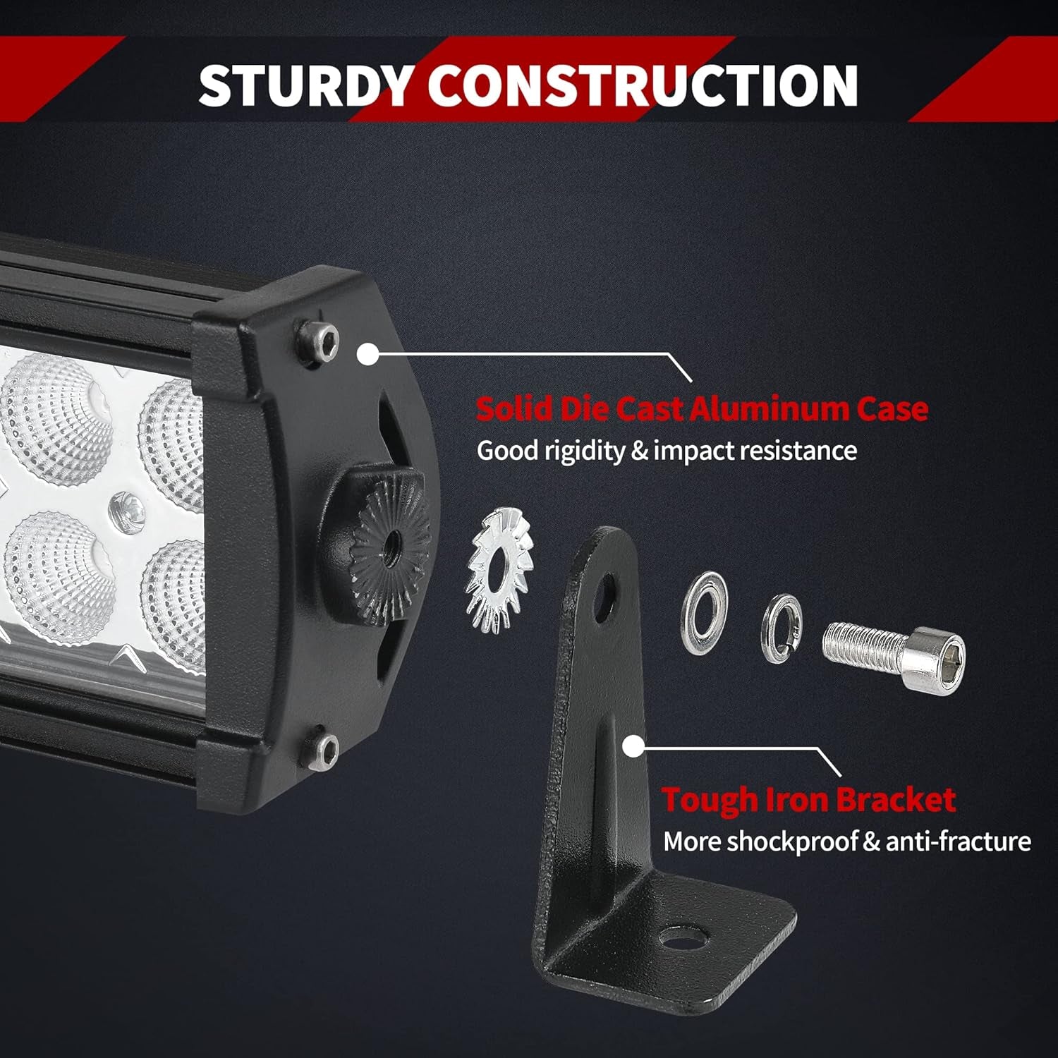 LED Light Bar 14Inch 72W Led Work Light Spot Flood Combo 