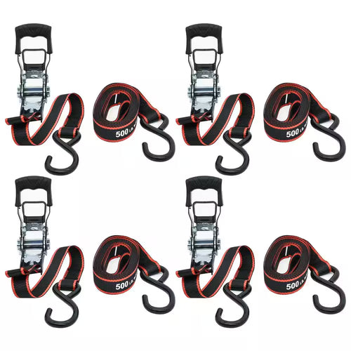 12 Ft. X 1 In. Ratchet Tie-Down Straps with S-Hook (4-Pack)