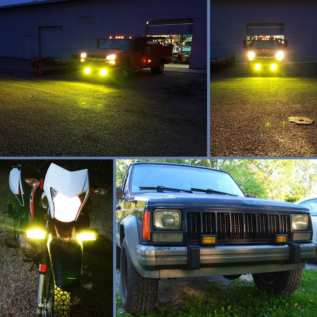 Nilight - Zh304 Led Light Bar 2Pcs 5Inch 72W 10800Lumens Yellow Flood