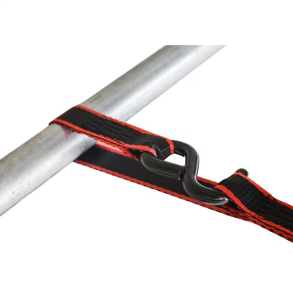 12 Ft. X 1 In. Ratchet Tie-Down Straps with S-Hook (4-Pack)