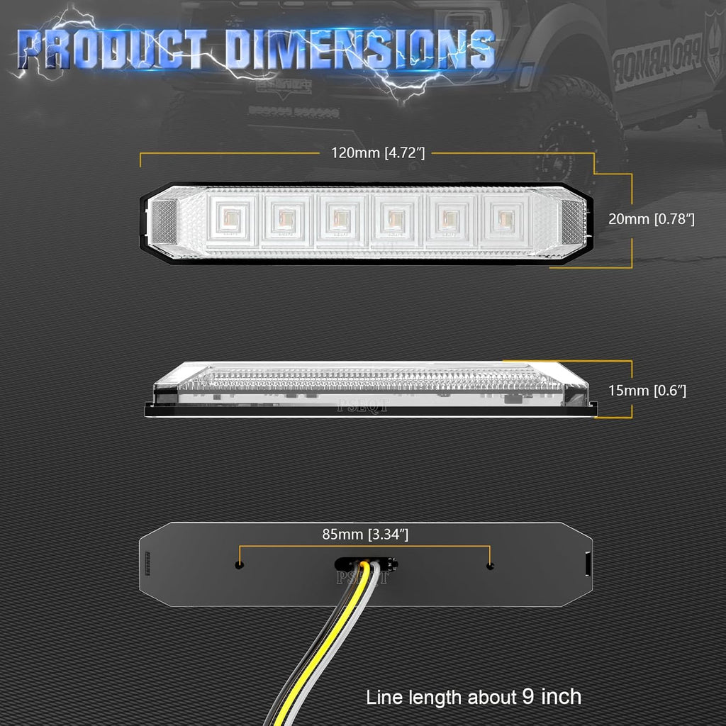 4.7'' Dual Color Trailer Marker LED Lights 12v