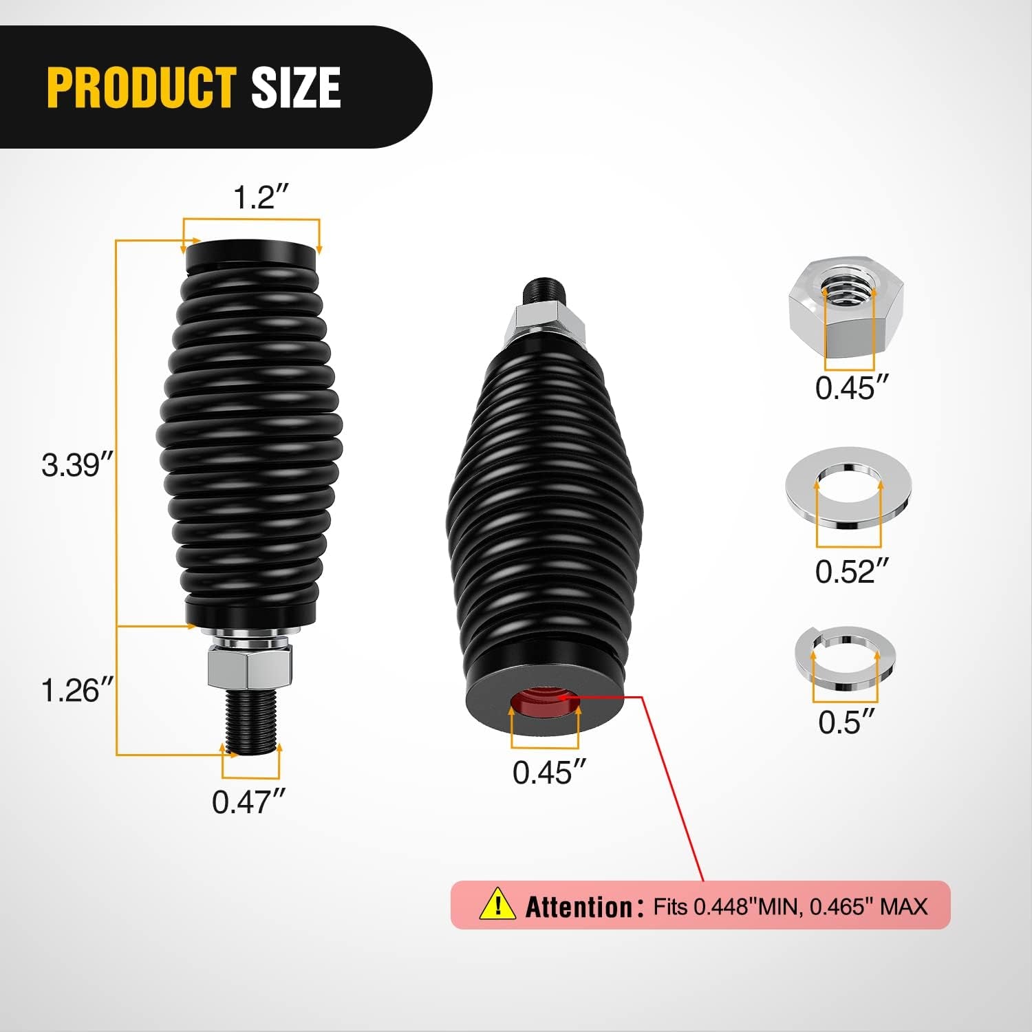 2Pcs Heavy Duty Barrel Spring Mounting Base for Whip Light
