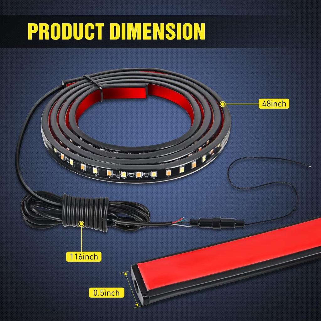 48Inch Side Maker Light with White Courtesy Light & Sequential Amber Turn Signal LED Lighting Strips