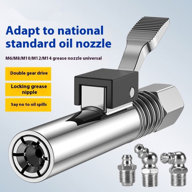 Lock & Release Grease Coupler Nozzle for Oil & Lubrication Guns