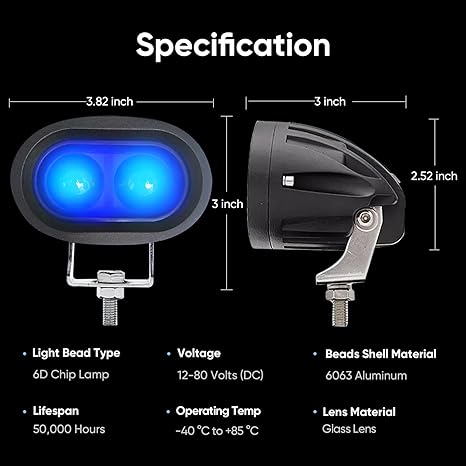 20W Forklift Blue LED Safety Light, 12-80V
