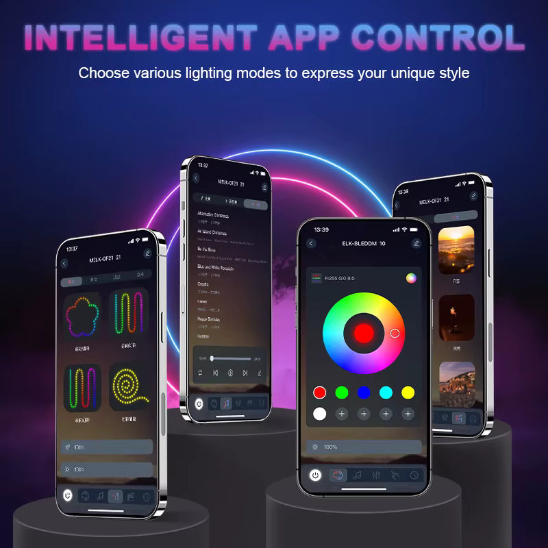 Super Bright 2ft 2PC Quick Release Base 360 Spiral Rgb Chasing Led Whip Antenna